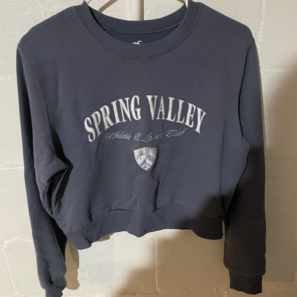 Hollister Blue Crop Sweatshirt